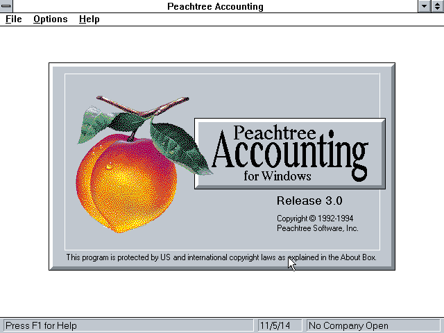 Peachtree Complete Accounting 3.0 for Windows - Splash